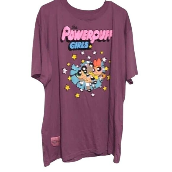 The Powerpuff Girls Graphic T-Shirt L/S Purple Cartoon Network 52% Cotton - Picture 1 of 9